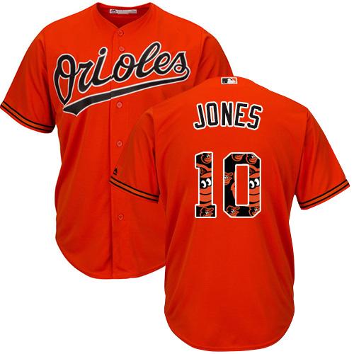 Orioles #10 Adam Jones Orange Team Logo Fashion Stitched MLB ...